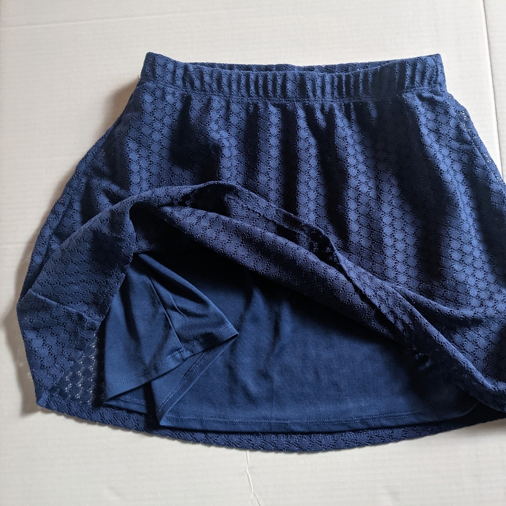 No Boundaries lined blue cut out tennis skirt sz M.